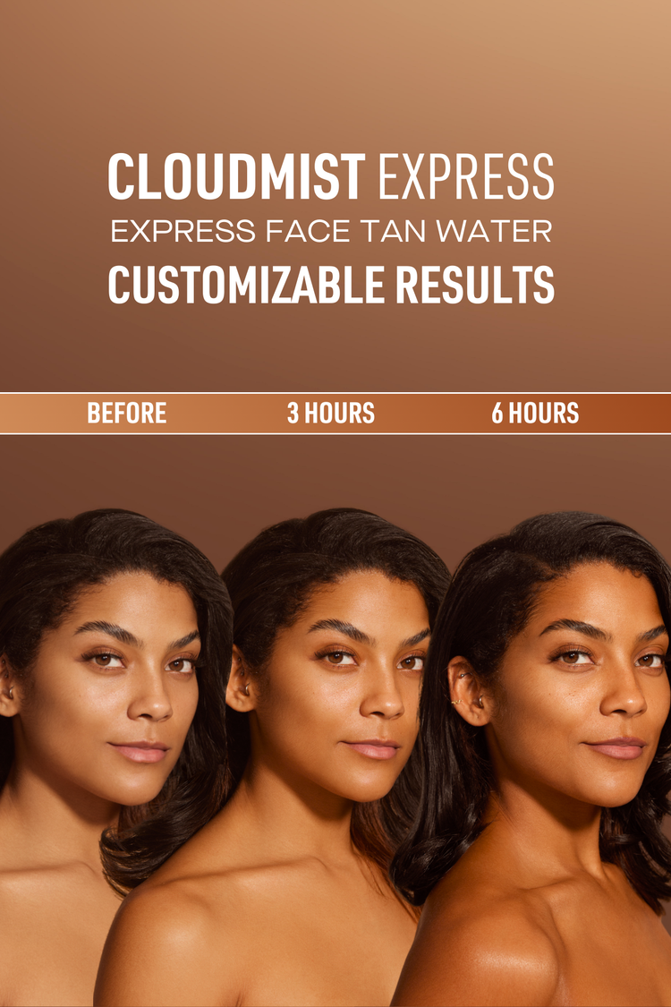 Nuda Cloudmist Express Face Tan Water Before After