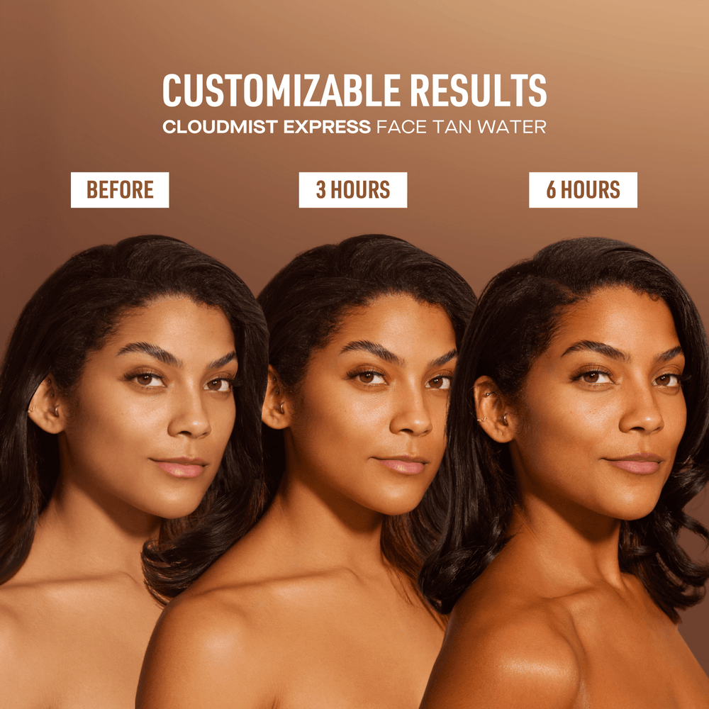 Nuda Cloudmist Express Face Tan Water Before After (English)